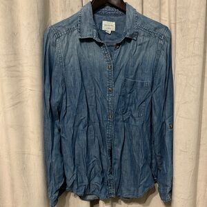 American Eagle Outfitters Blue Denim Shirt